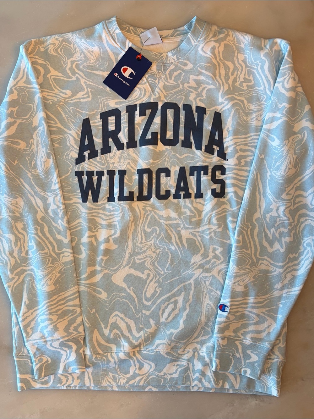 NWT Champion Light Blue and White Arizona Wildcats Crewneck Sweatshirt